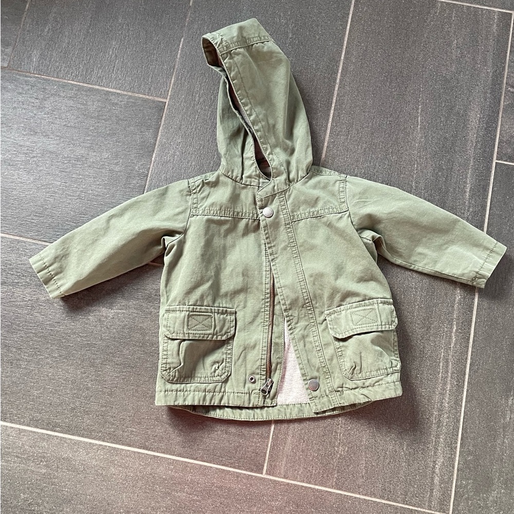 Baby Gap Anorak Utility Army Green Jacket EUC 6-12mo